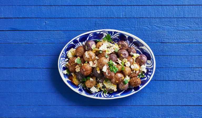 A nice big platter of Greek feta roasted little potatoes.