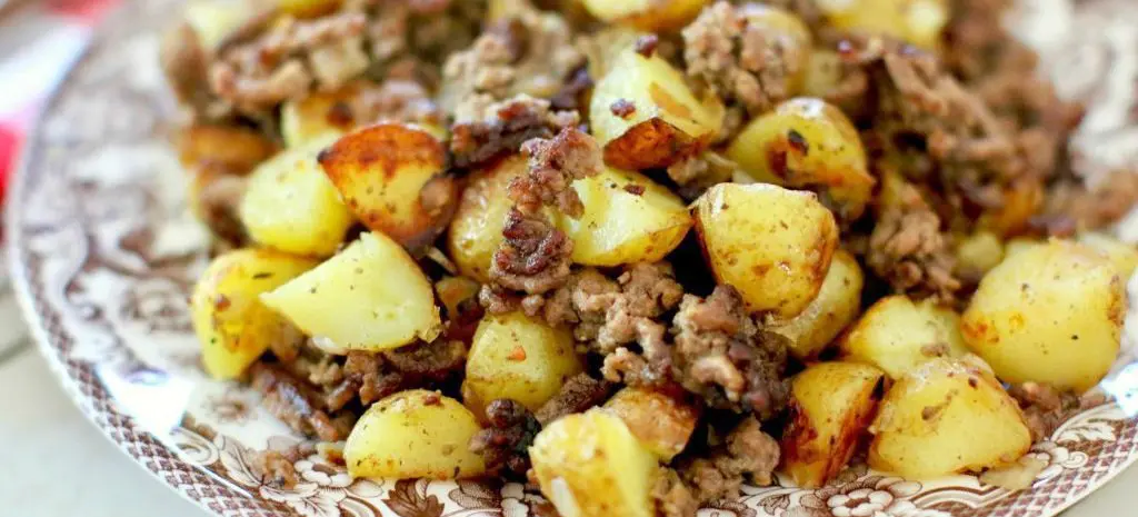 A plate of hamburger hash