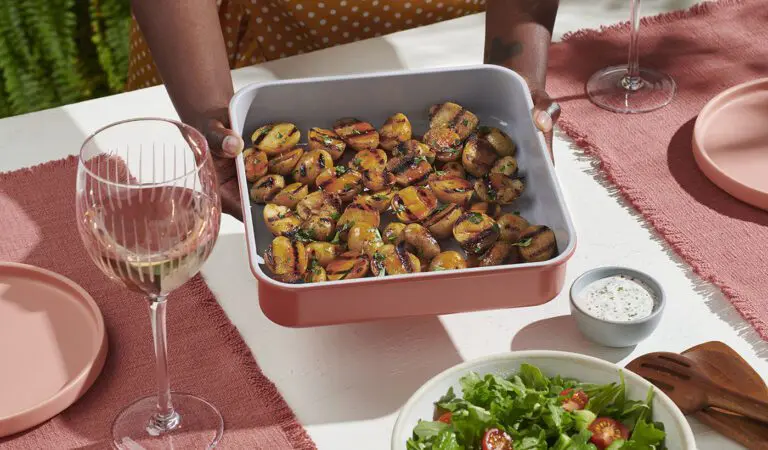 A delicious spread of grilled potatoes with a smoky honey glaze.