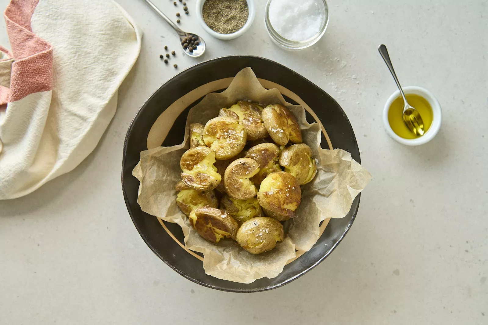 Easy Smashed Potatoes in a bowl.