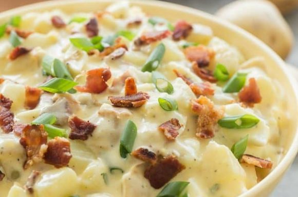 A bowl of classic potato salad
