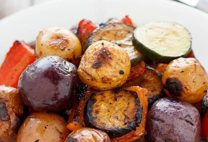A medley of grilled veggies.