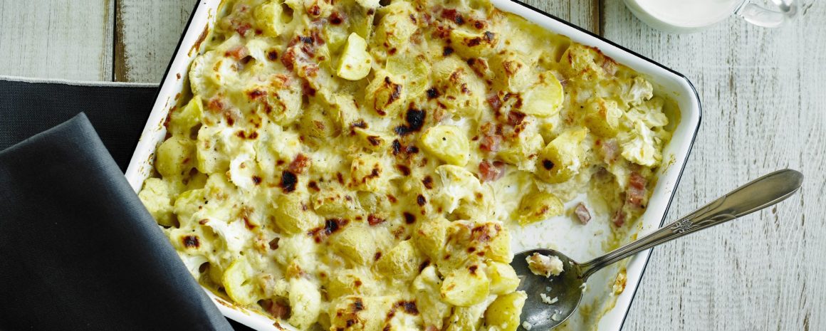 Potato and cauliflower gratin.