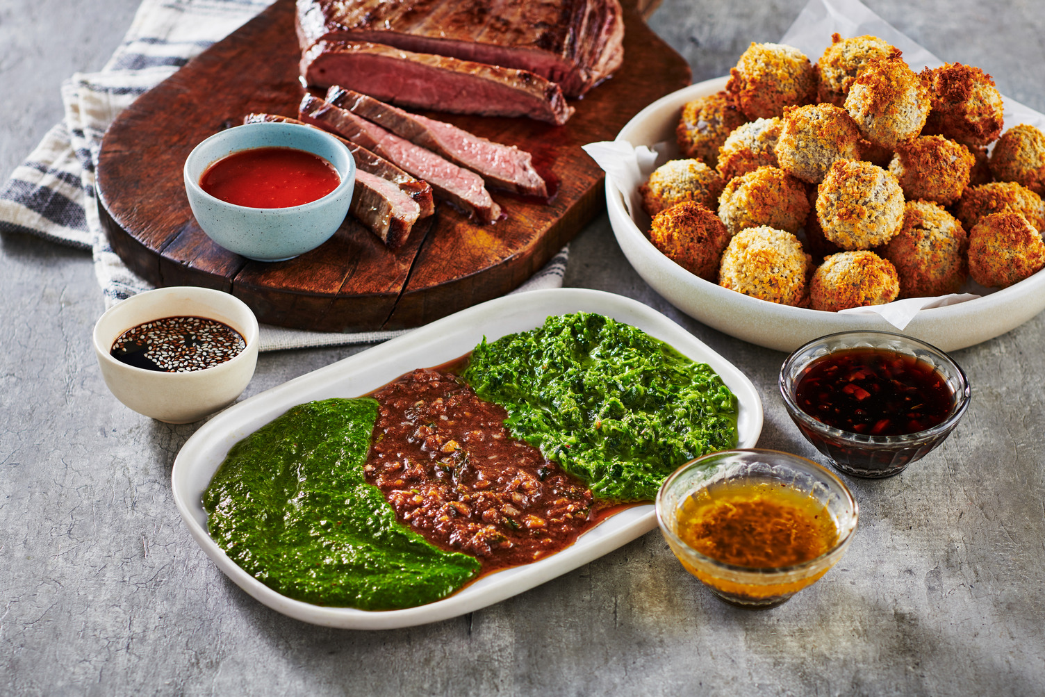 Air fryer potatoes and dips in some very tasty looking arrangements.