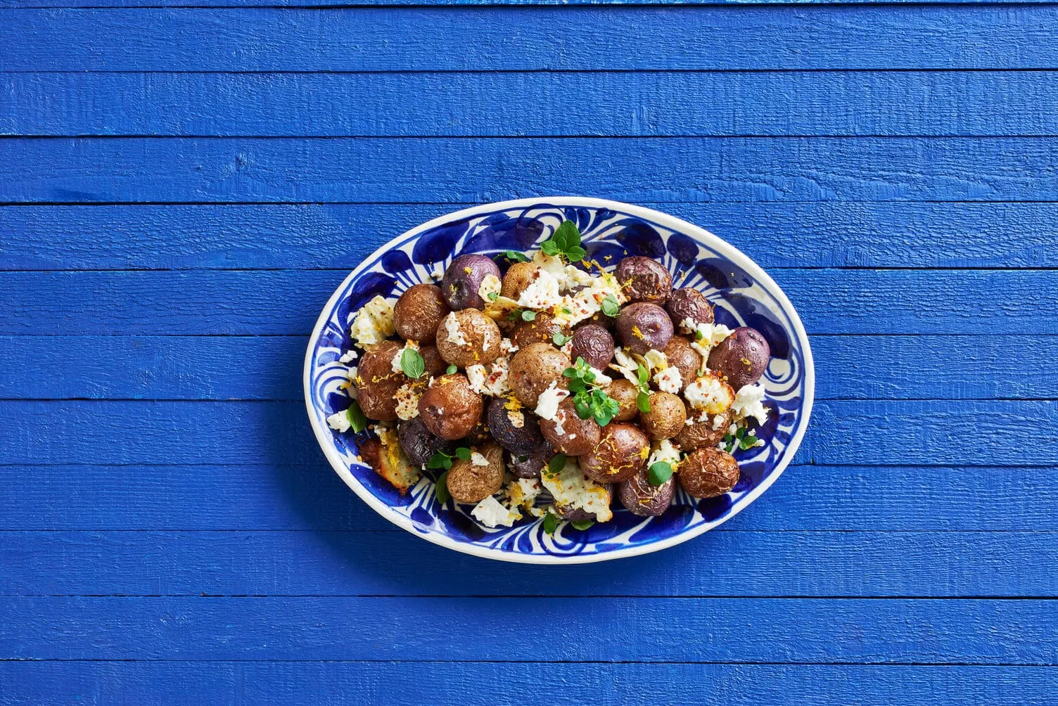 A nice big platter of Greek feta roasted little potatoes.