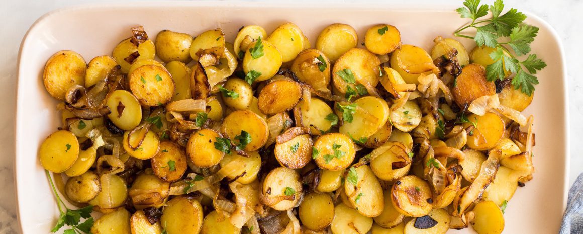 A plate of Lyonnaise potatoes