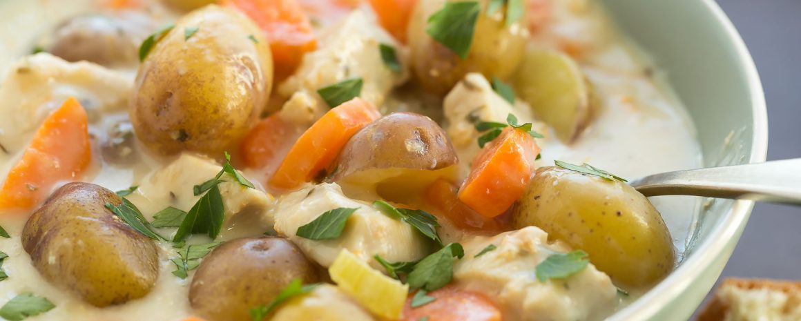 A garlic parmesan chicken stew.