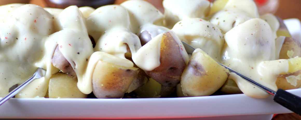 Truffle cheese fondue with Little Potatoes.