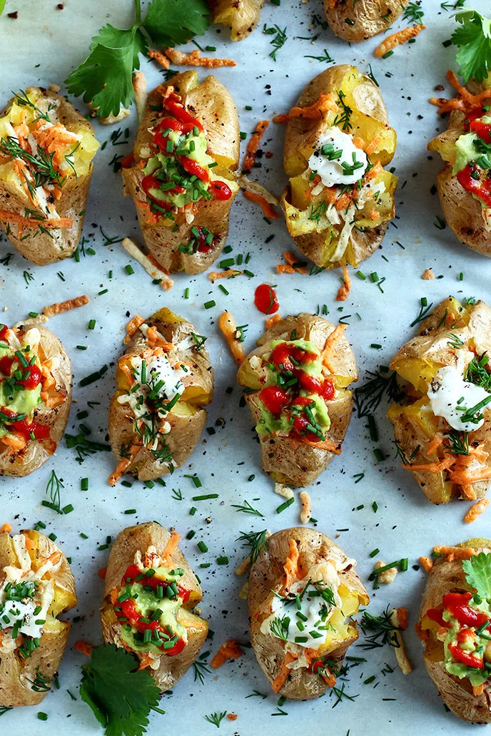 Two-bite baked potatoes.
