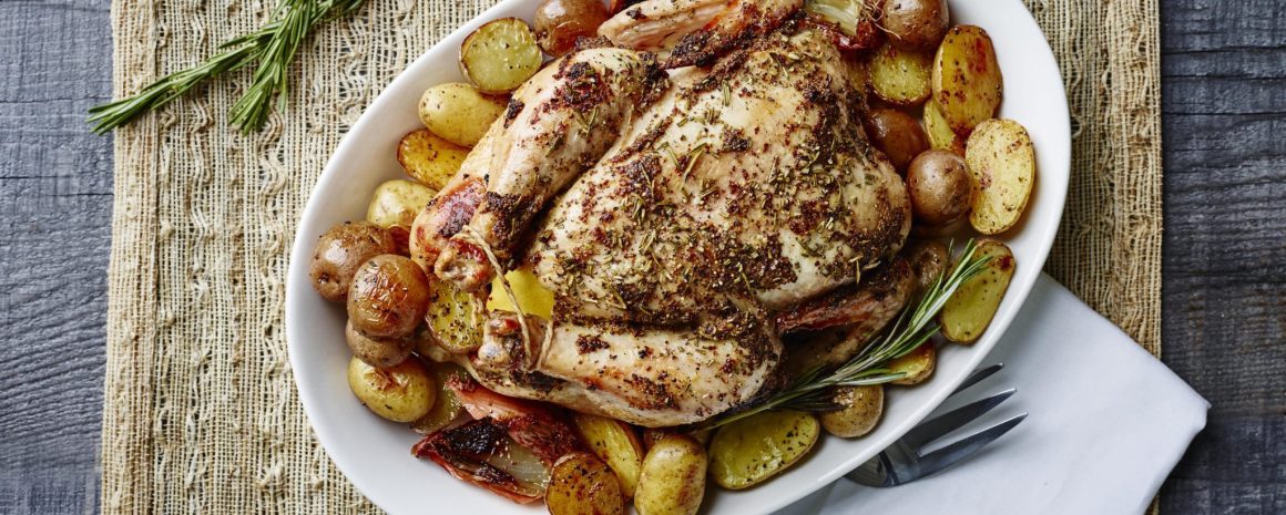 Roasted chicken and potatoes
