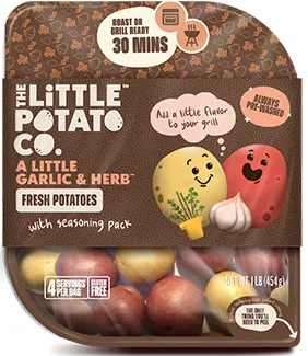 A package with A Little Garlic and Herb potatoes for US market from the Little Potato Company