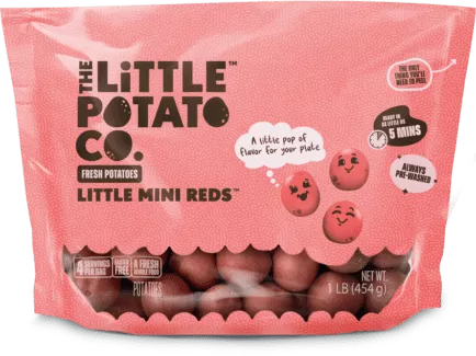 A bag with Little Mini Redspotatoes for US market from the Little Potato Company