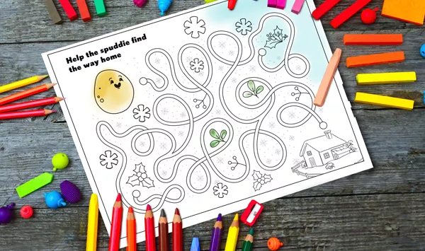 An activity book of colouring pages for the holiday season.