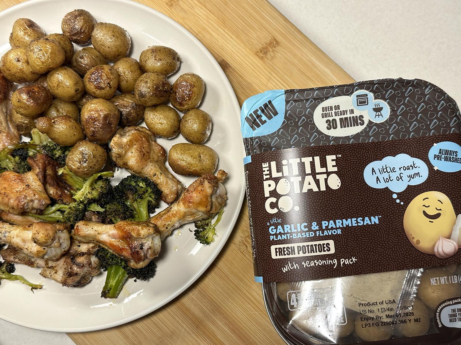 Garlic Parmesan Little Potatoes & Chicken Wing Sheet Pan Dinner