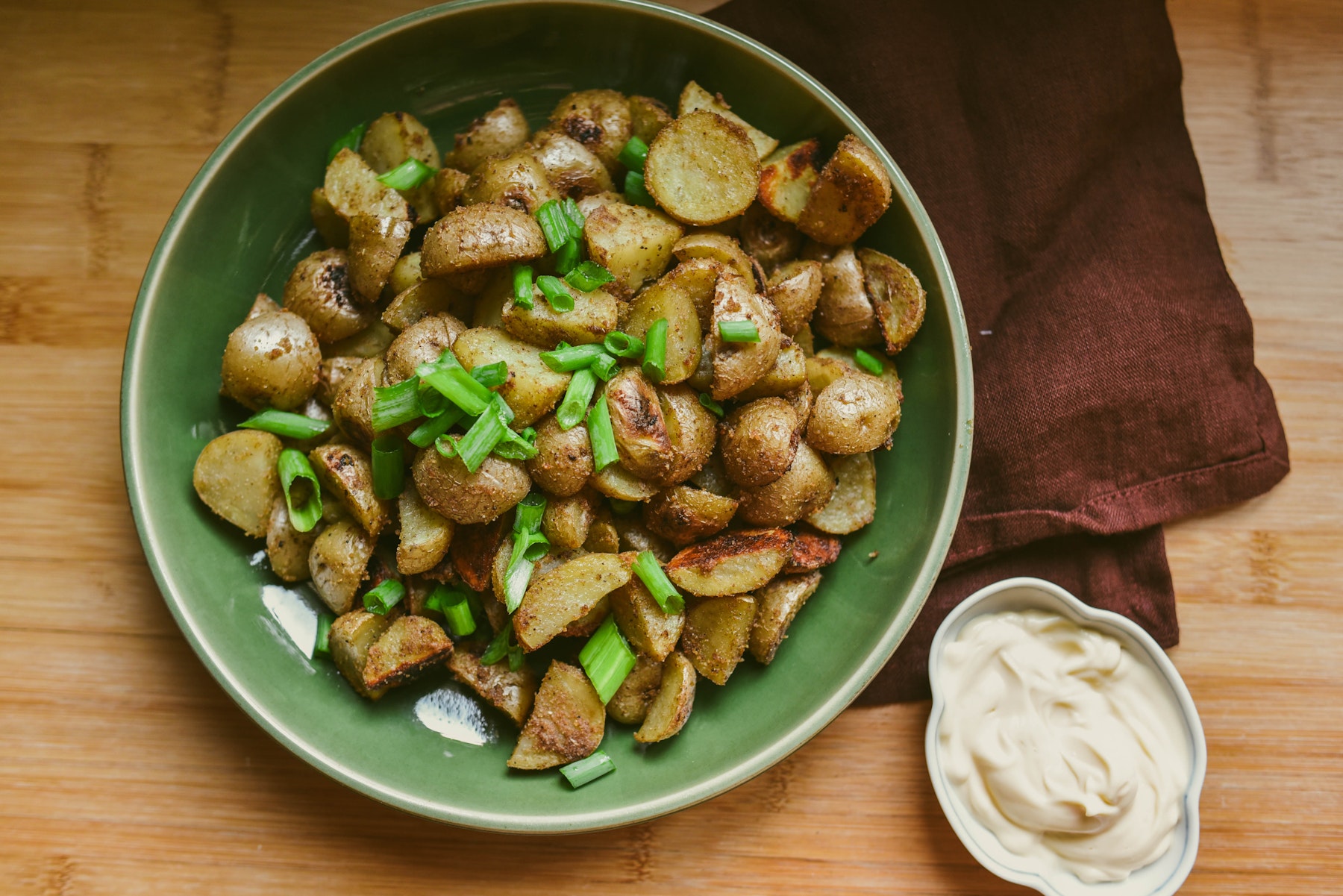 A bowl of Little Potatoes seasoned with Chinese five-spice.