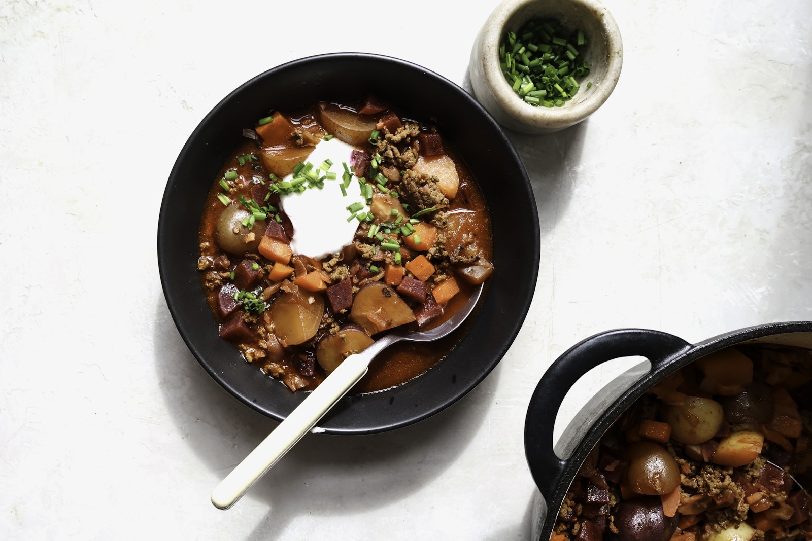 Beef Borscht with Little Potatoes